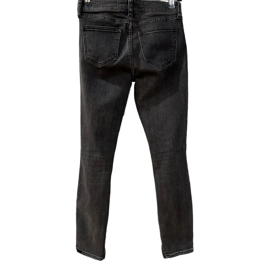 Pistola Distressed Slim Zip Ankle Charcoal Jean